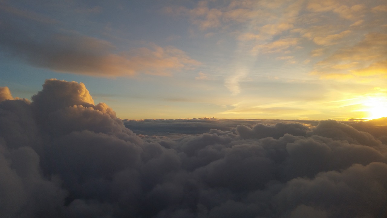 clouds aircraft fly free photo