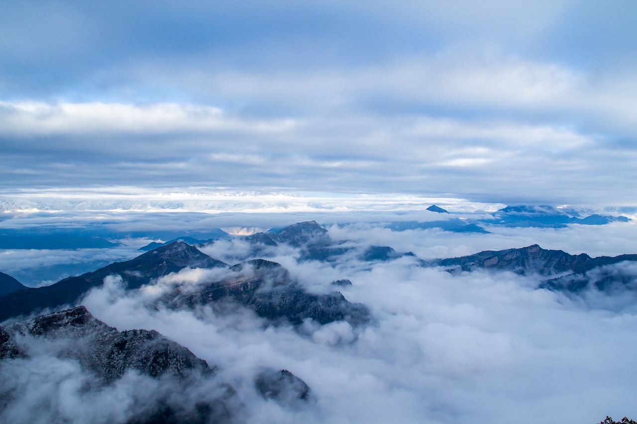 clouds the scenery mountains free photo