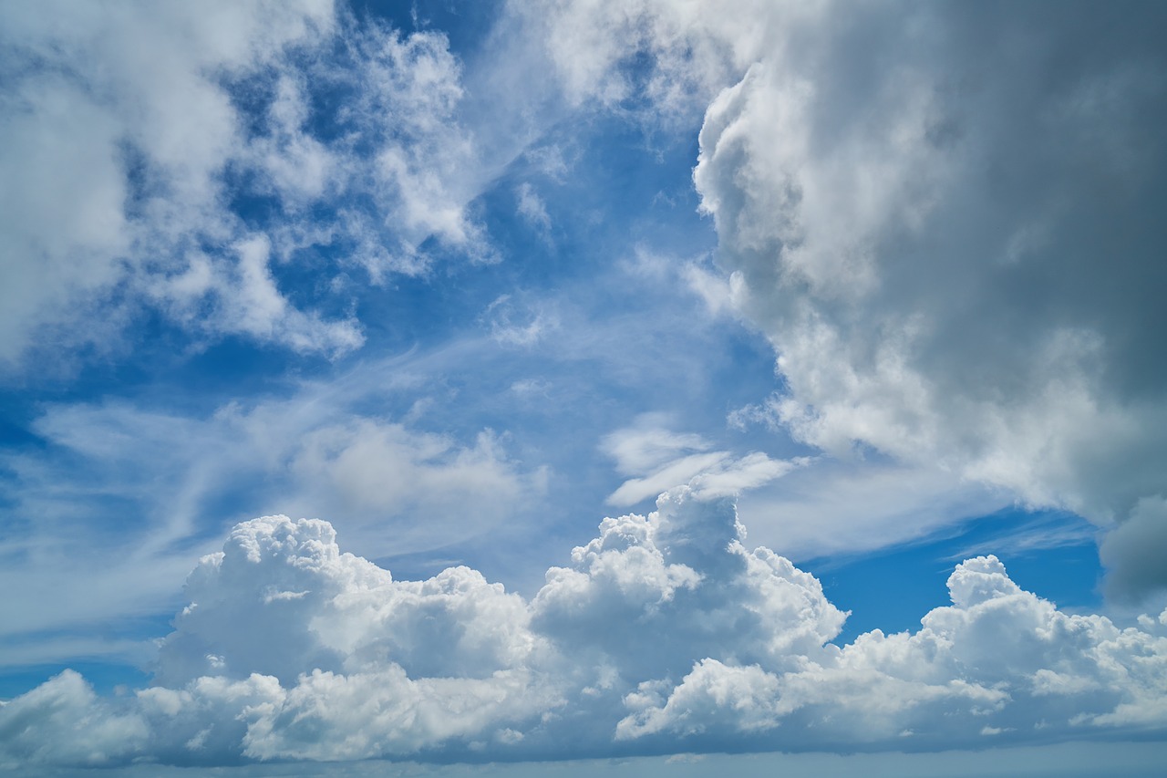 clouds blue white free photo