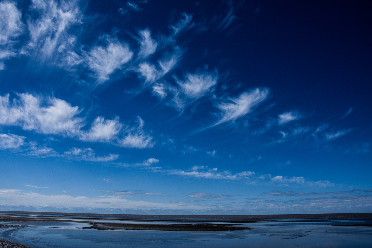 clouds blue river free photo