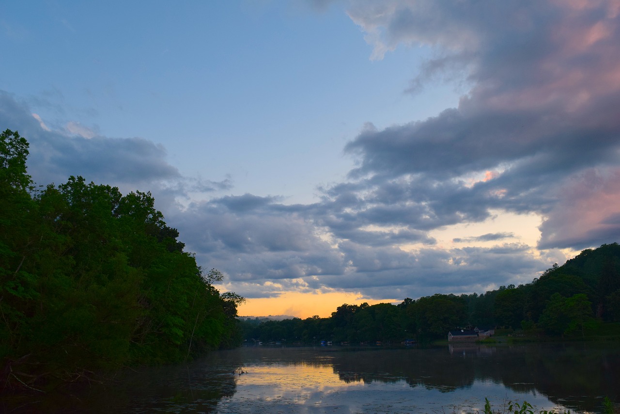 clouds sky lake free photo