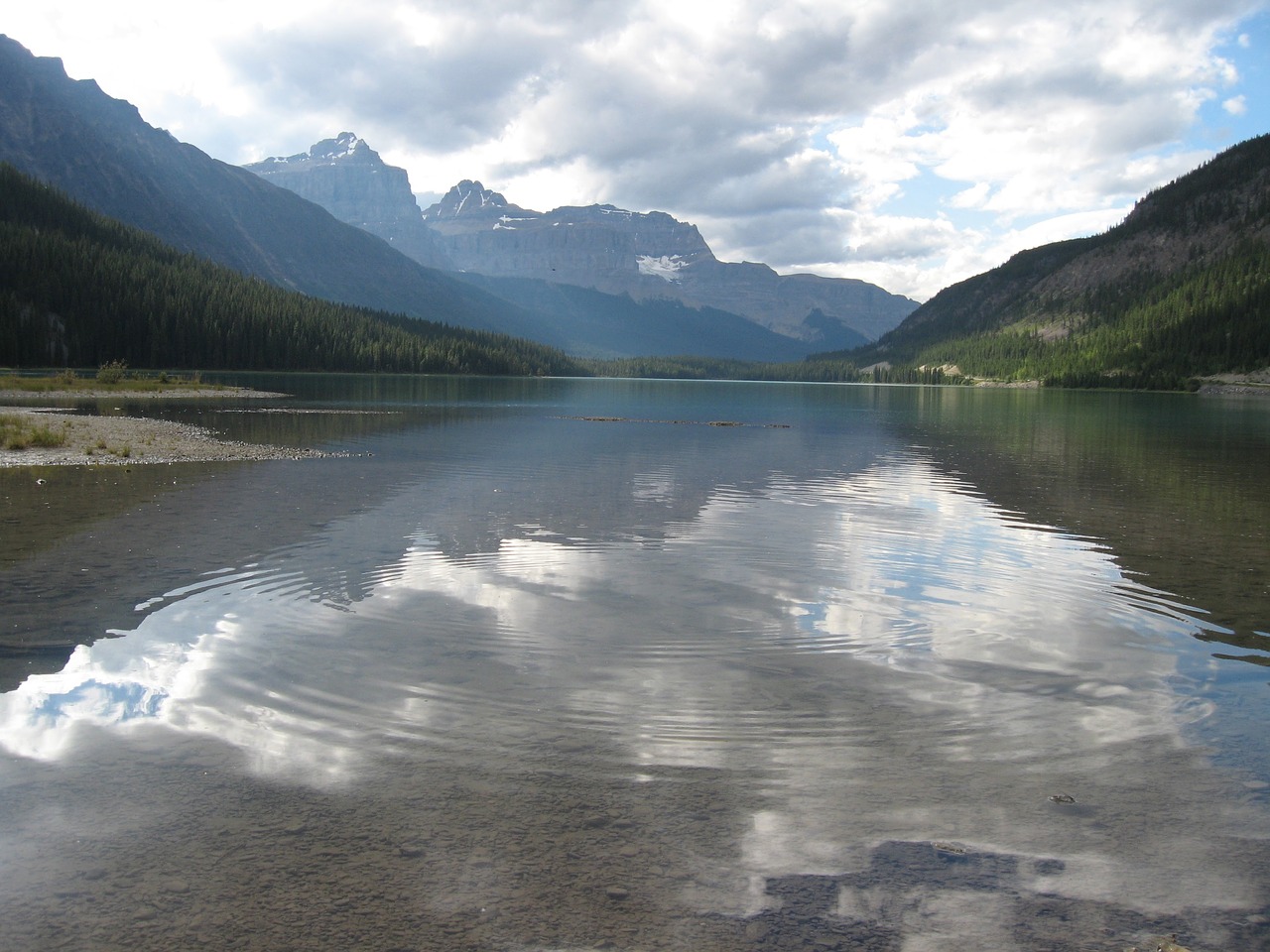 clouds mountains lake free photo