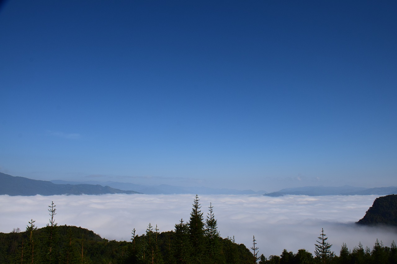 clouds view mountains free photo