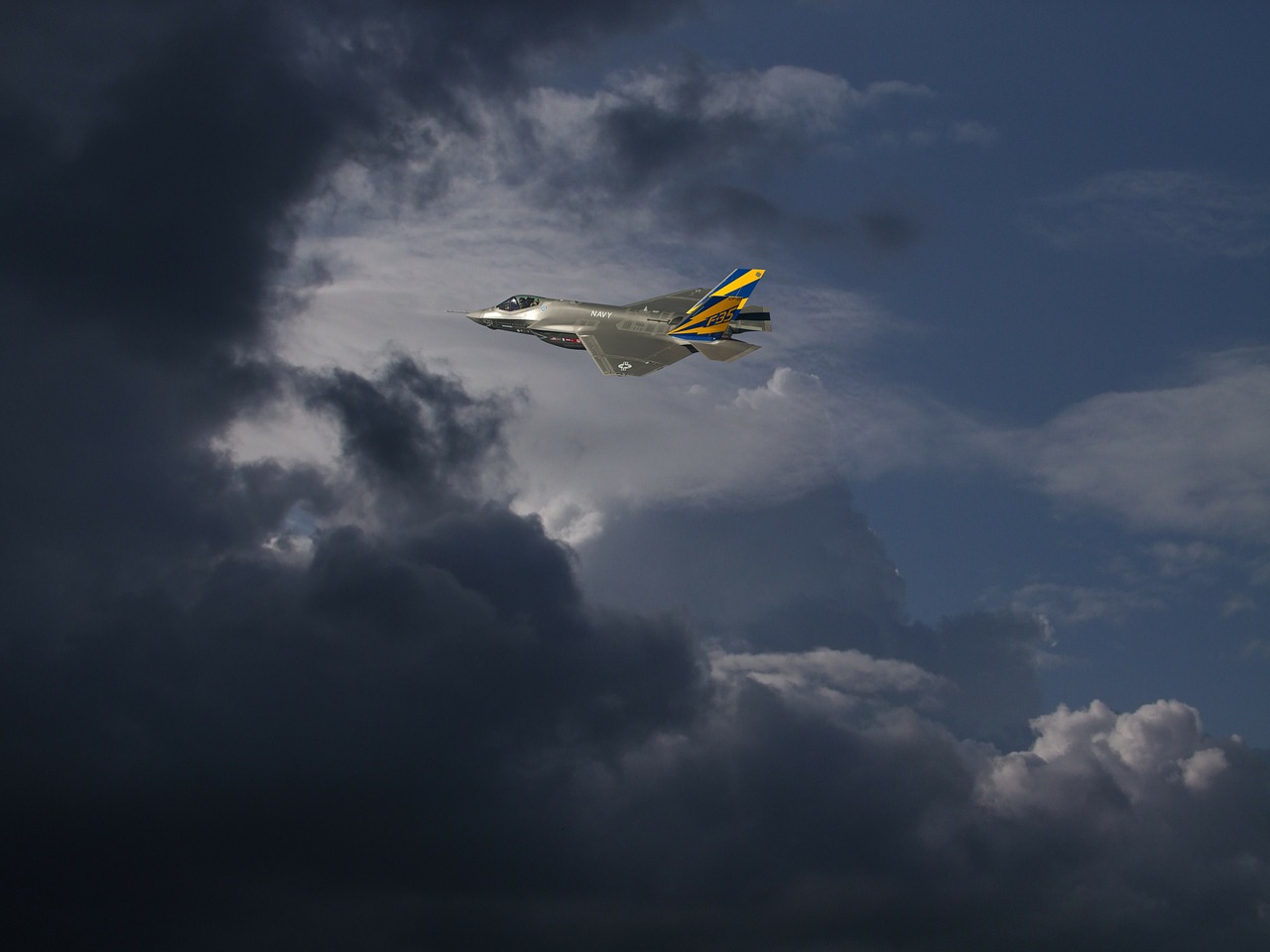 clouds dramatic clouds fighter jet free photo