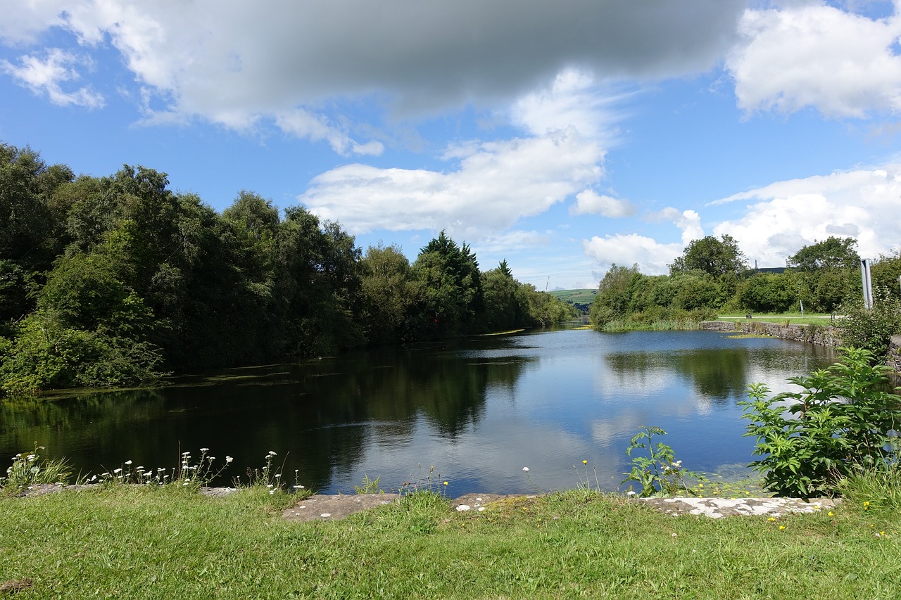 clouds canal nature free photo