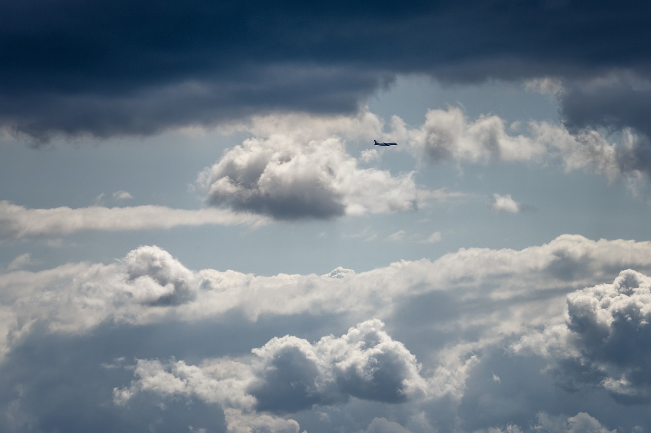 clouds sky aircraft free photo