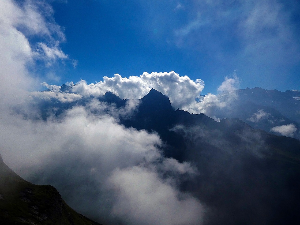 clouds mountains sky free photo