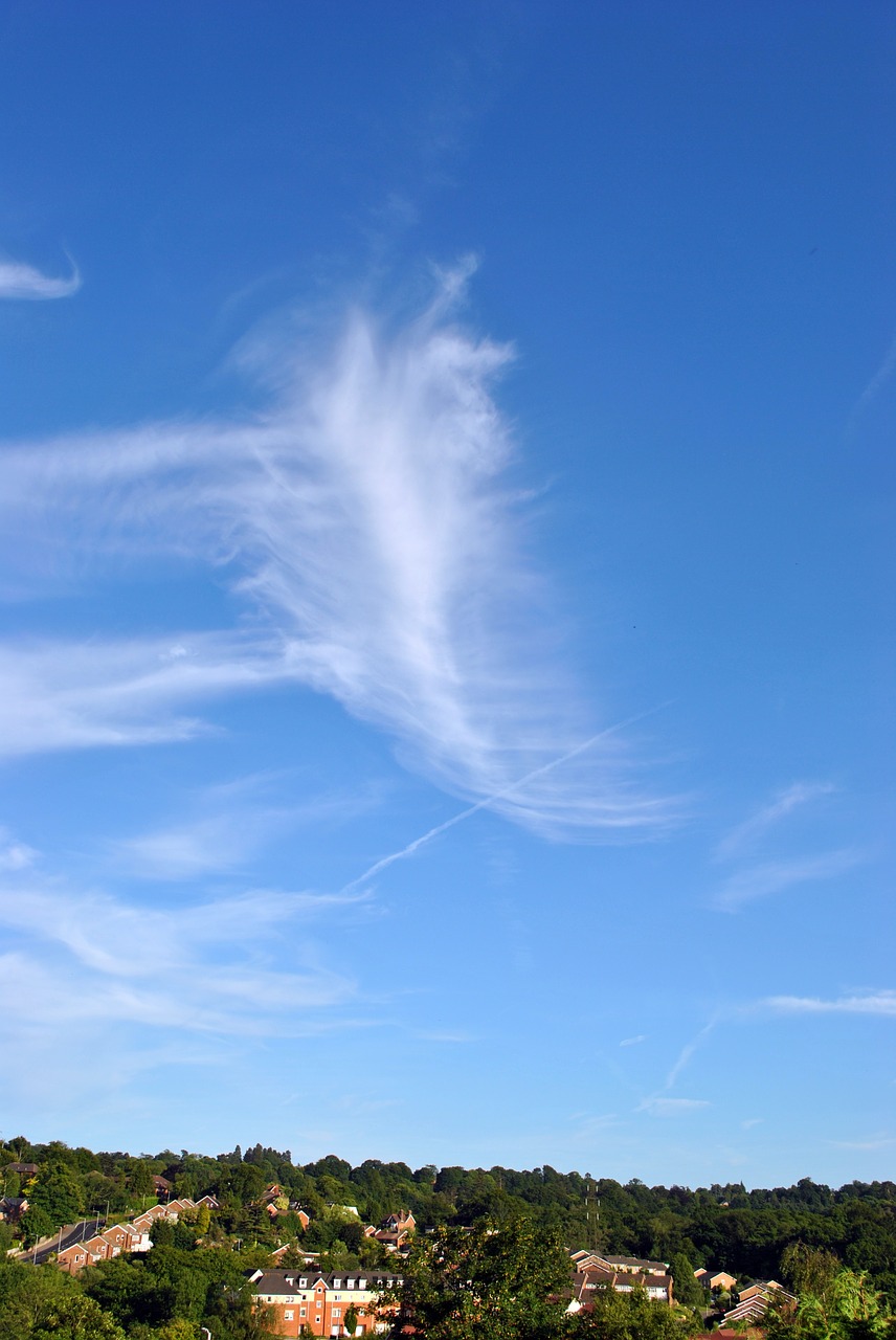 clouds sky vapour trails free photo
