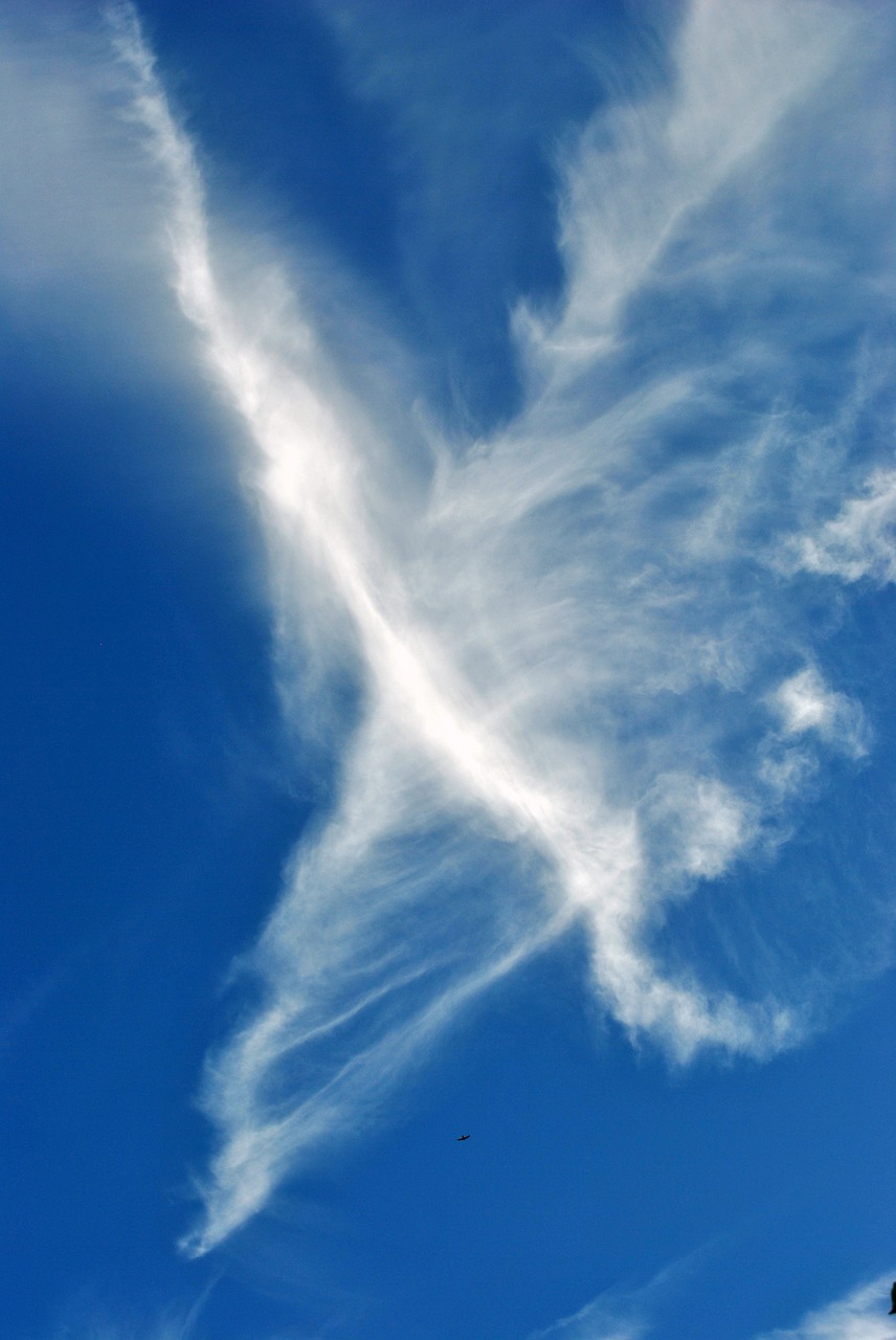 clouds sky vapour trails detail free photo