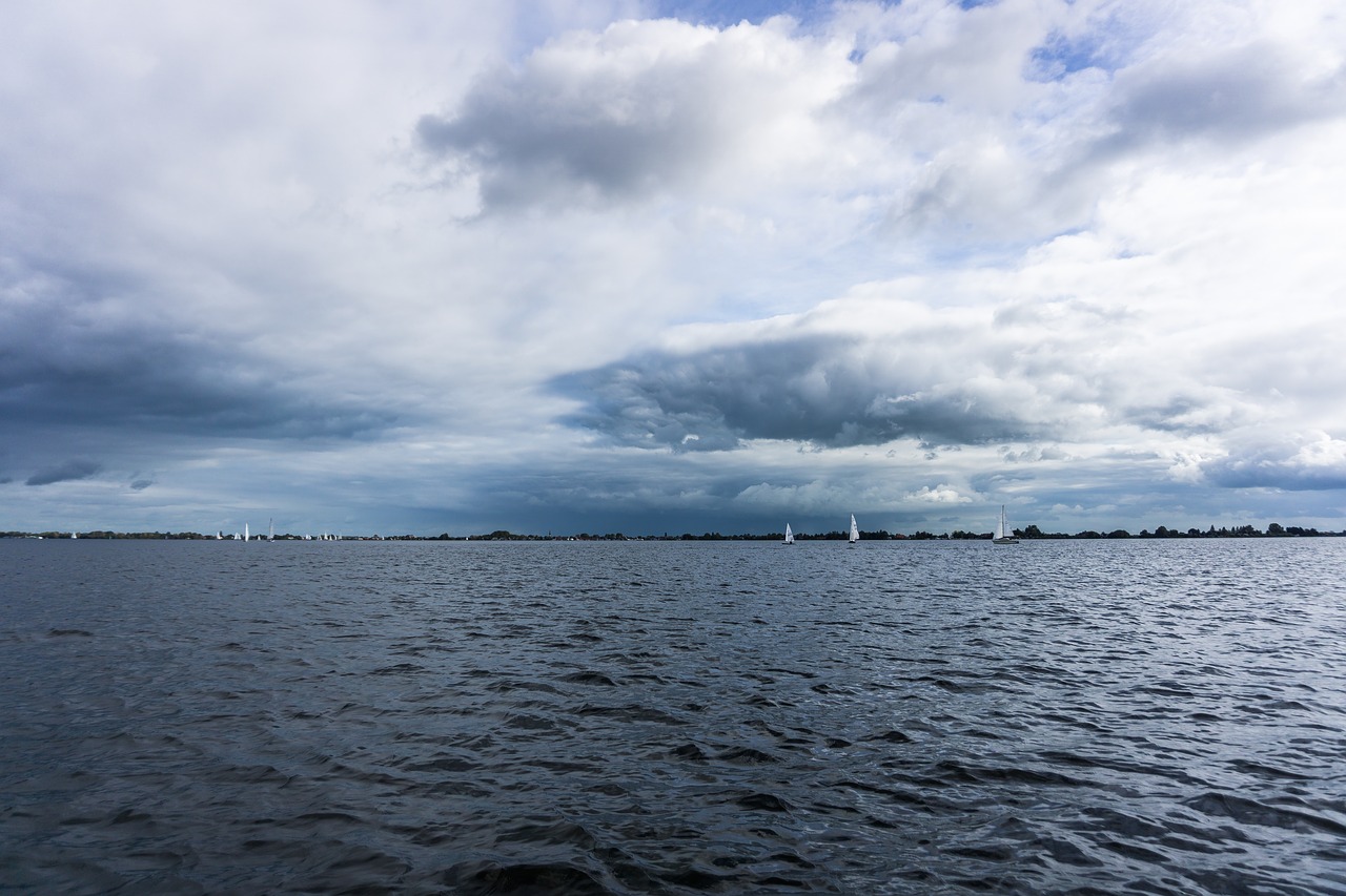 clouds water sailing free photo