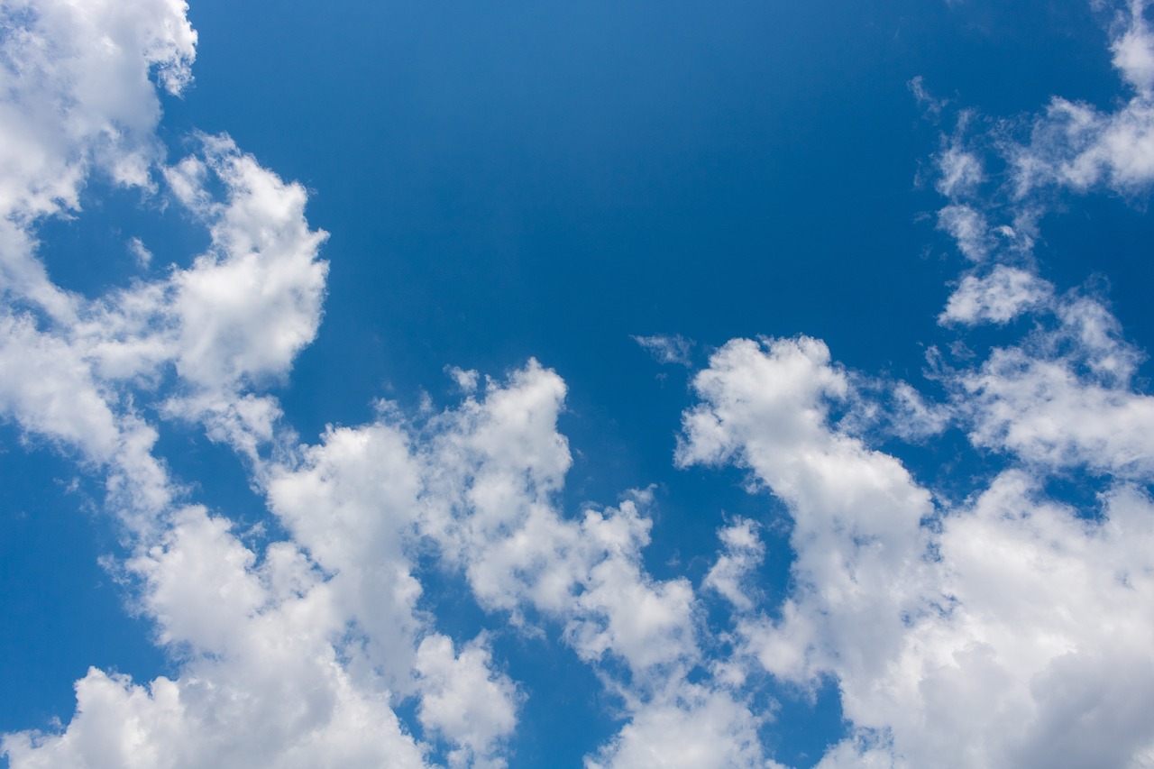 clouds  blue sky  blue sky background free photo