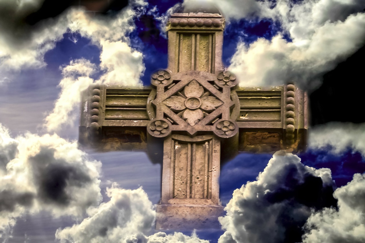 clouds christianity cross free photo