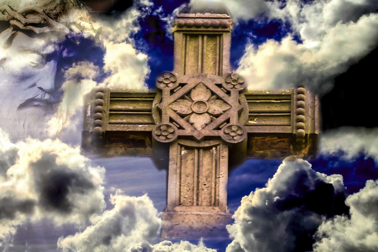 clouds christianity cross free photo
