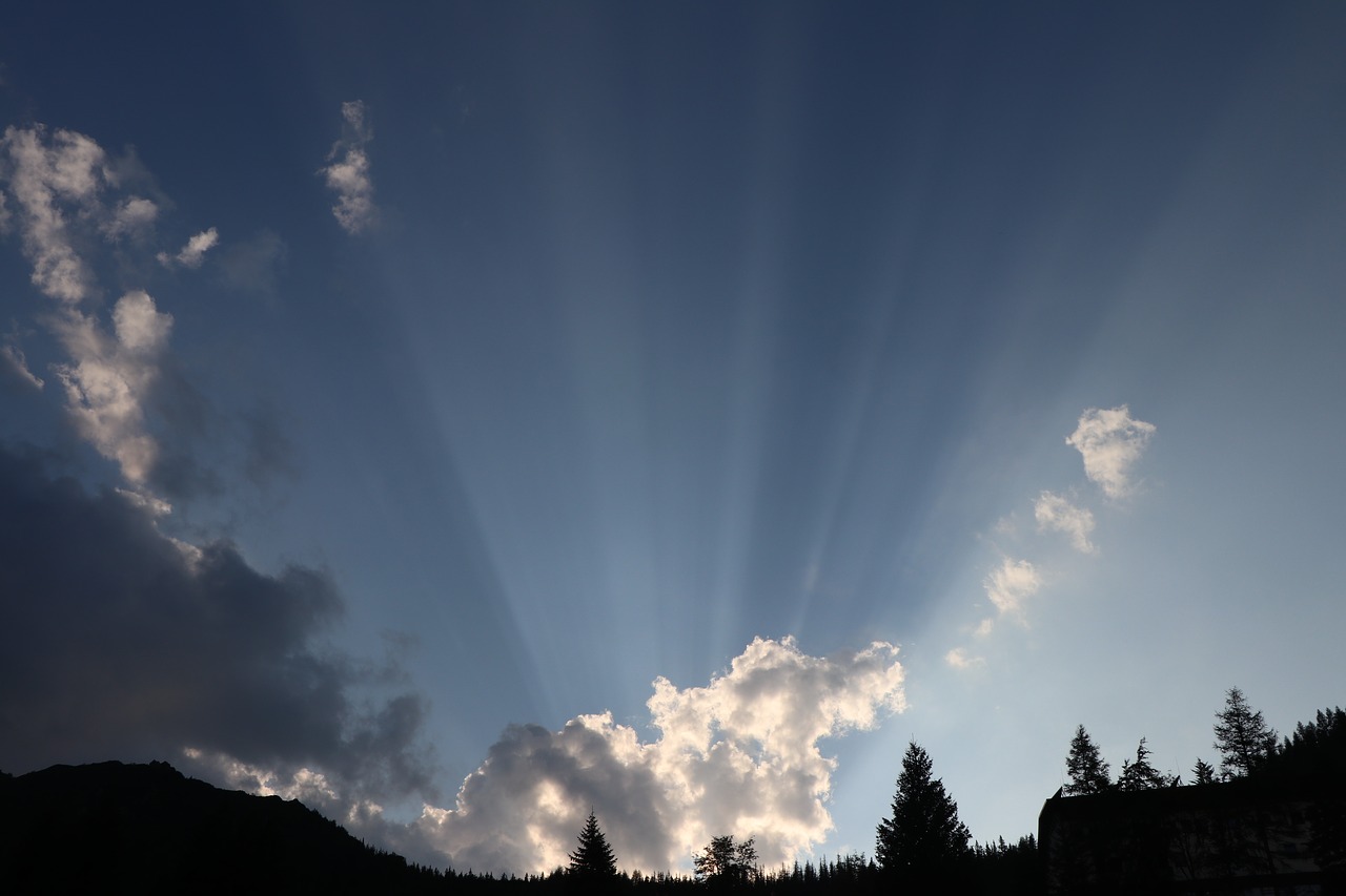 clouds  the rays  buried free photo