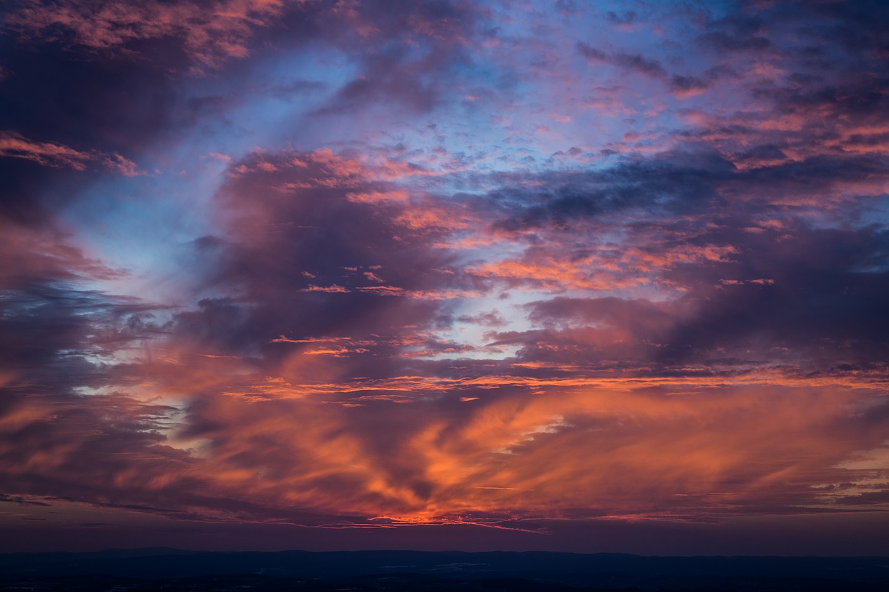 clouds  afterglow  dusk free photo