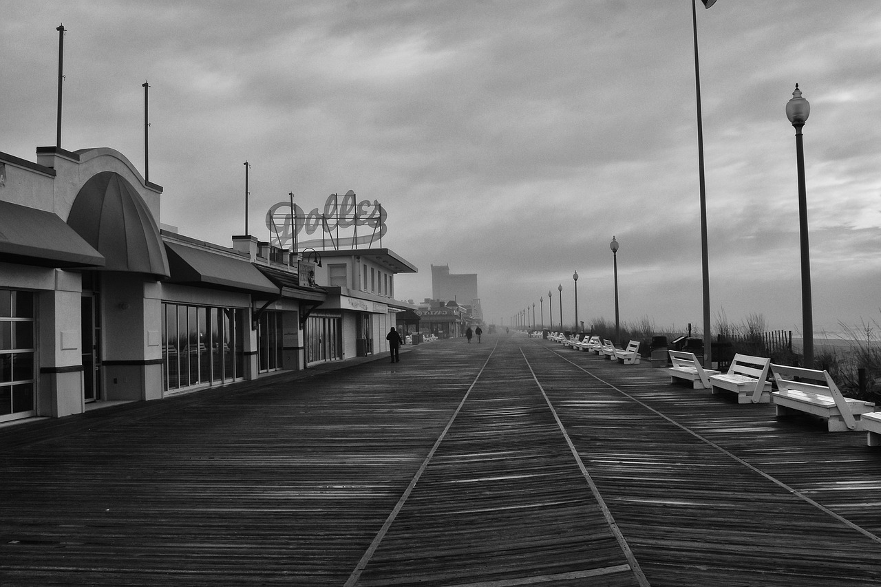 clouds  boardwalk  pier free photo