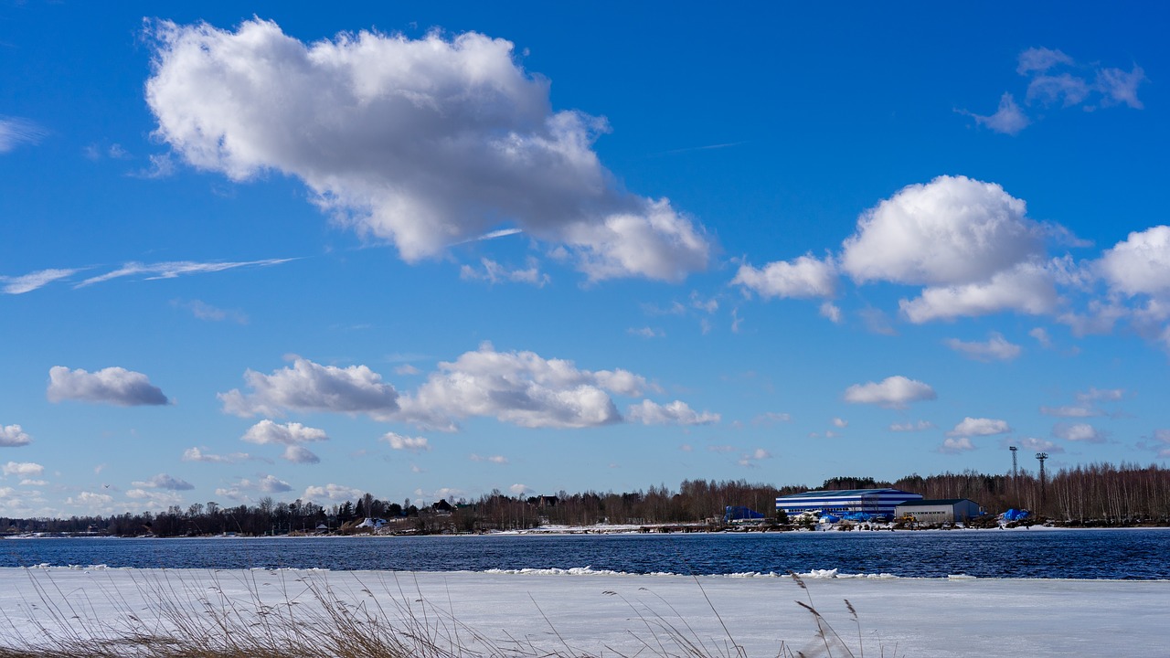 clouds  river  ice free photo