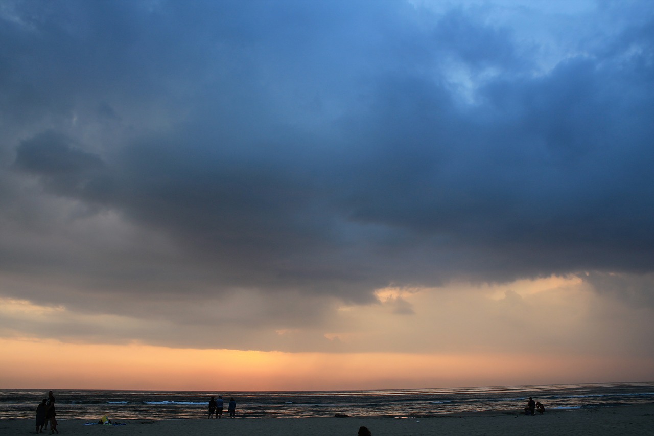 clouds north sea sunset free photo