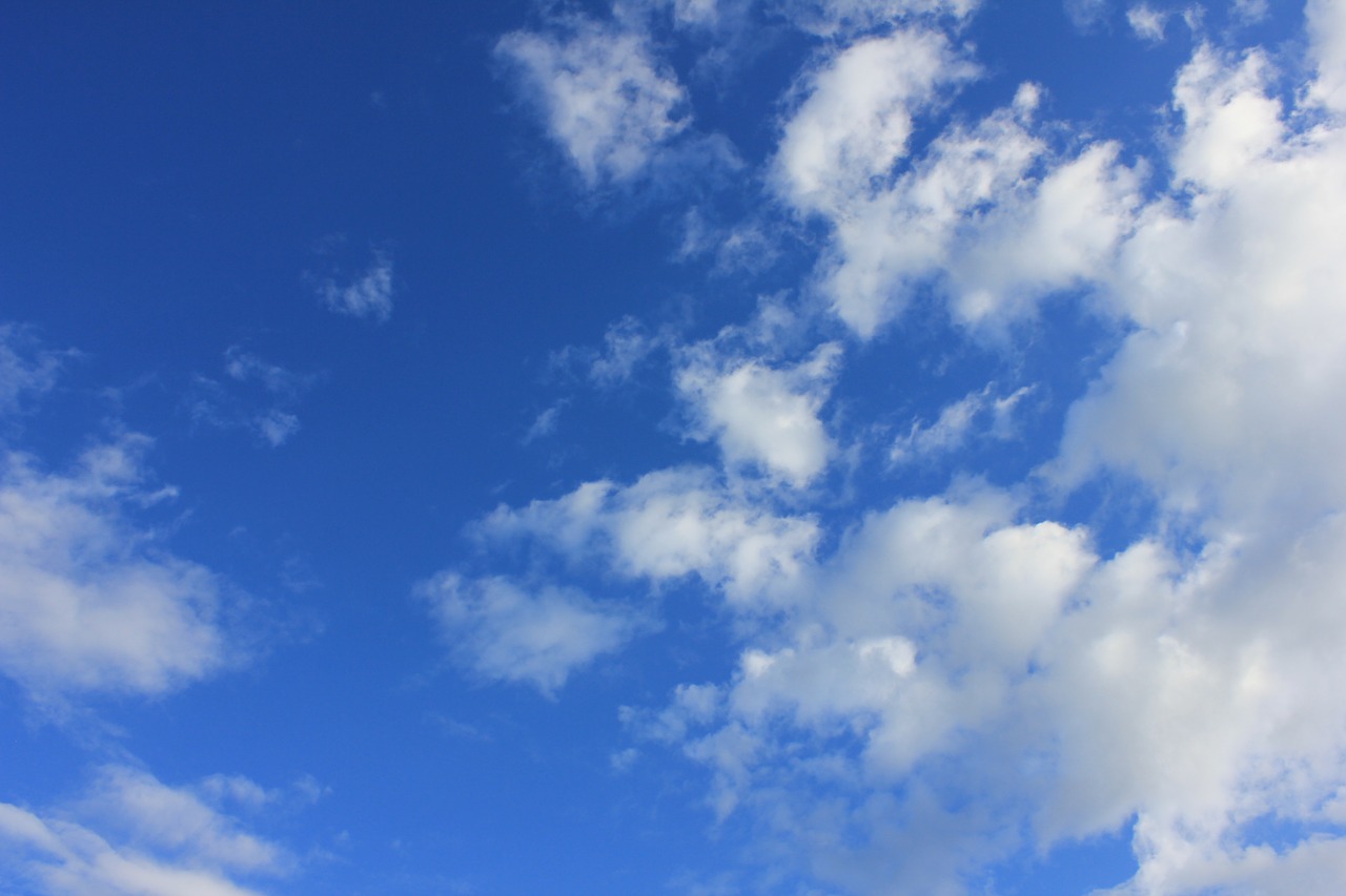 clouds blue white free photo