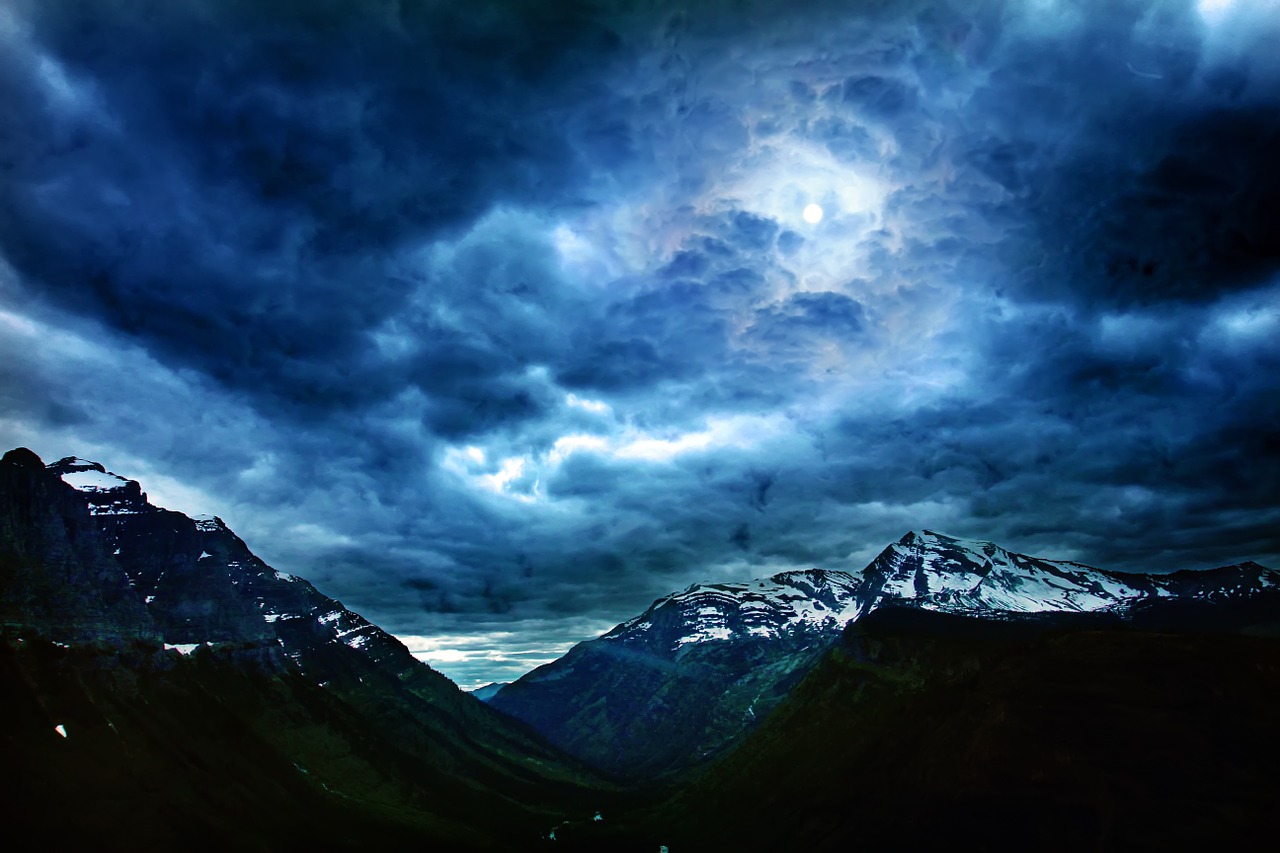 clouds storm glacier national park free photo