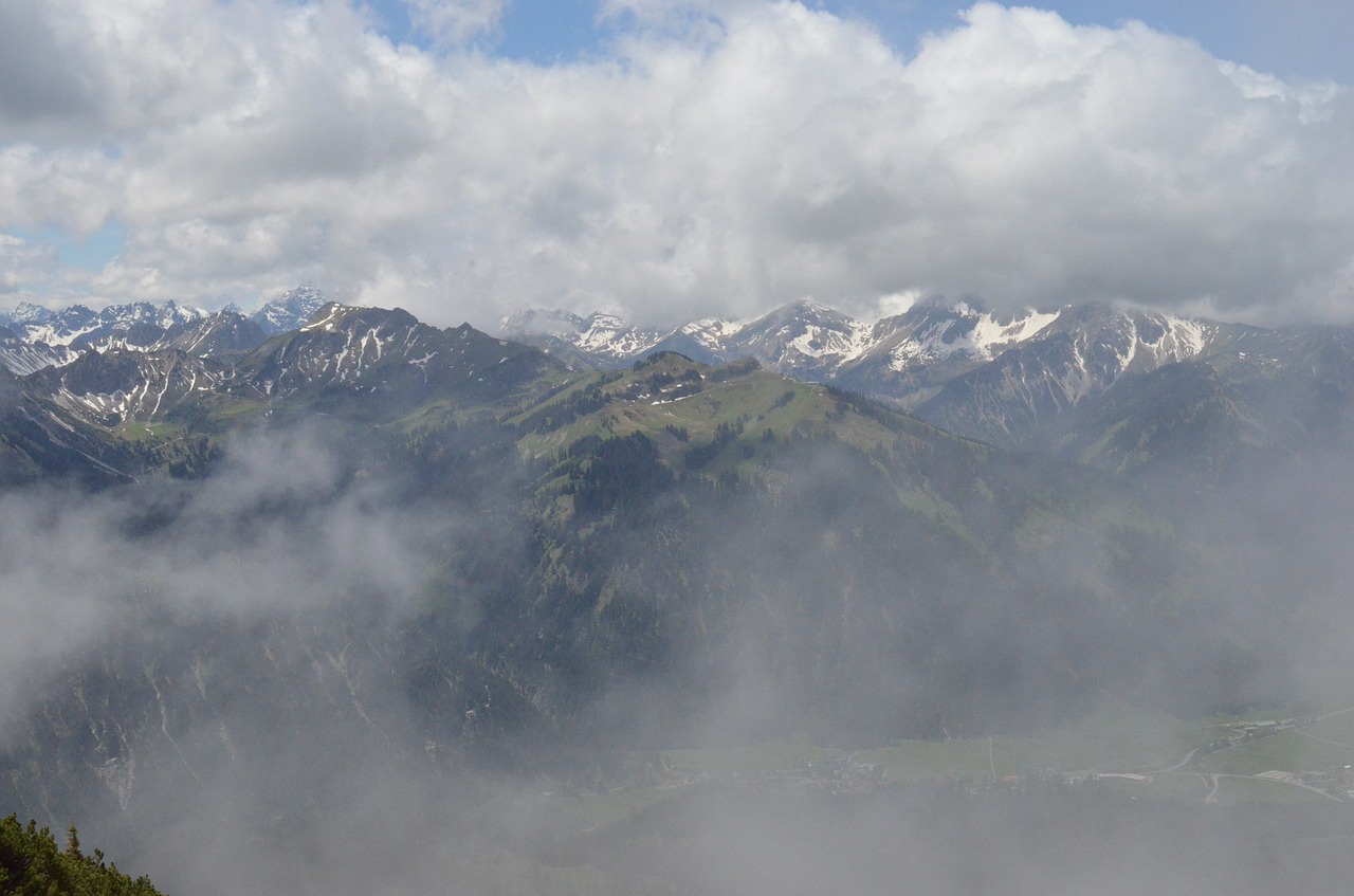 clouds mountains snow free photo