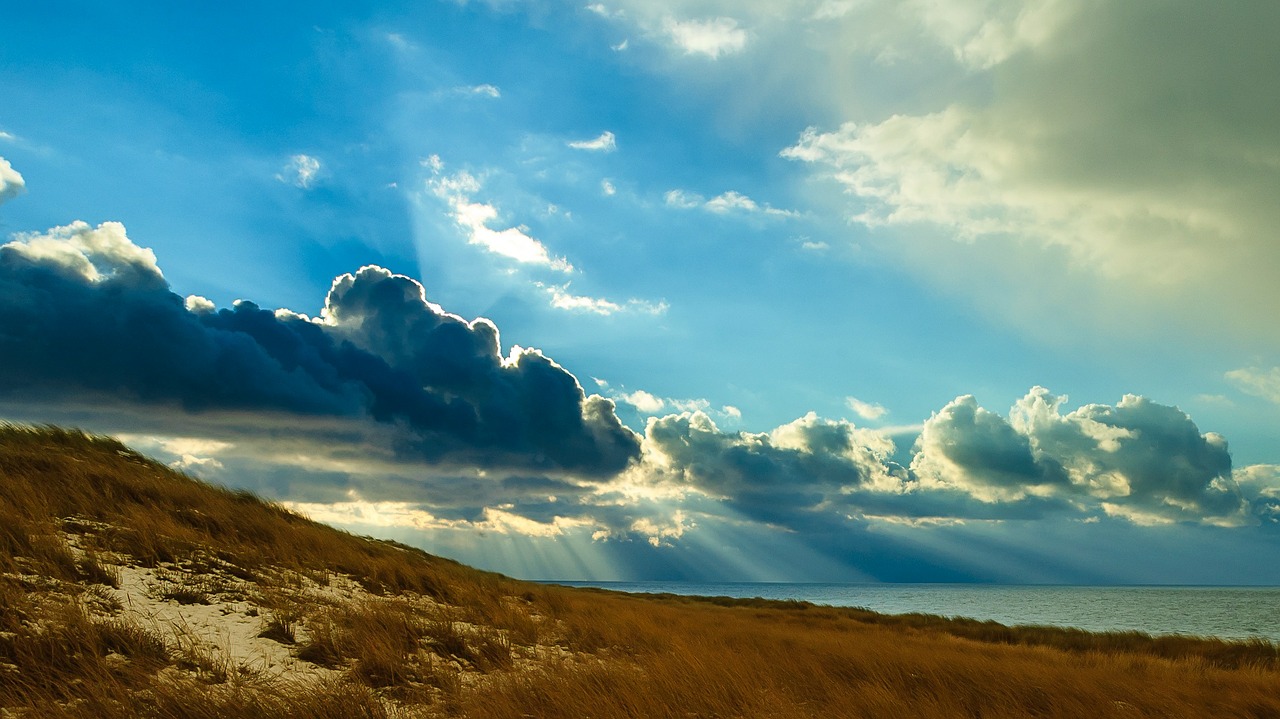 clouds beach winter free photo