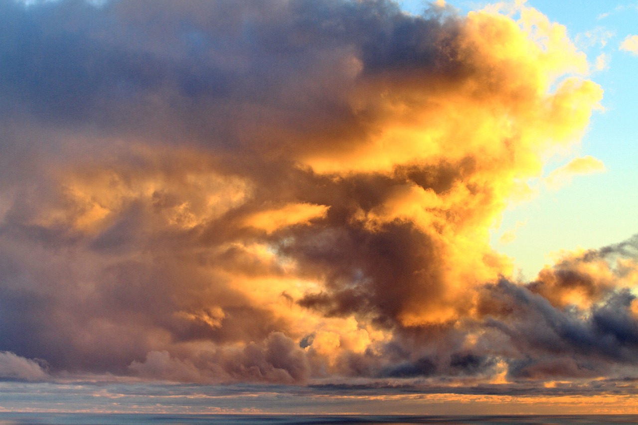 clouds sunset sea free photo