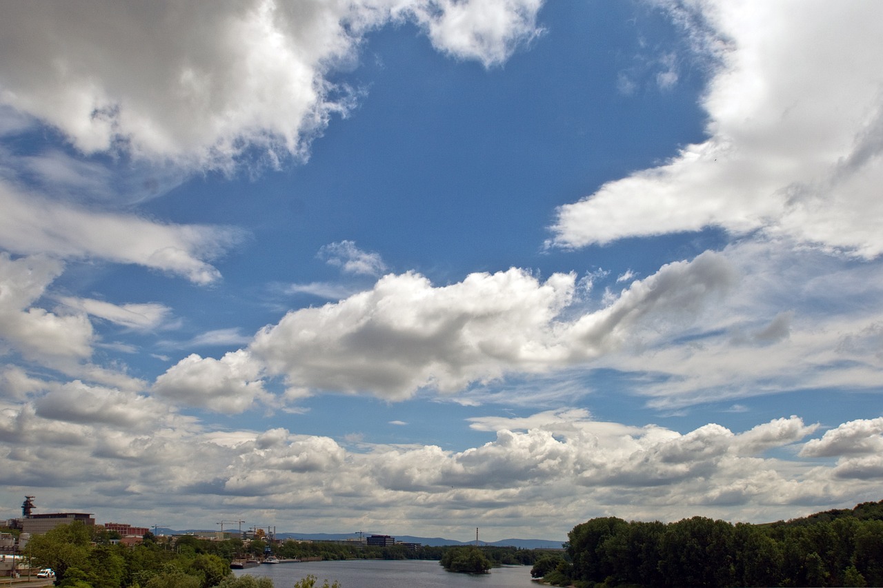 clouds river panorama free photo