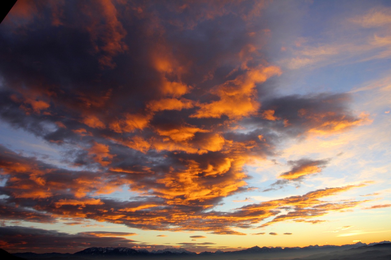 clouds winter sunset free photo