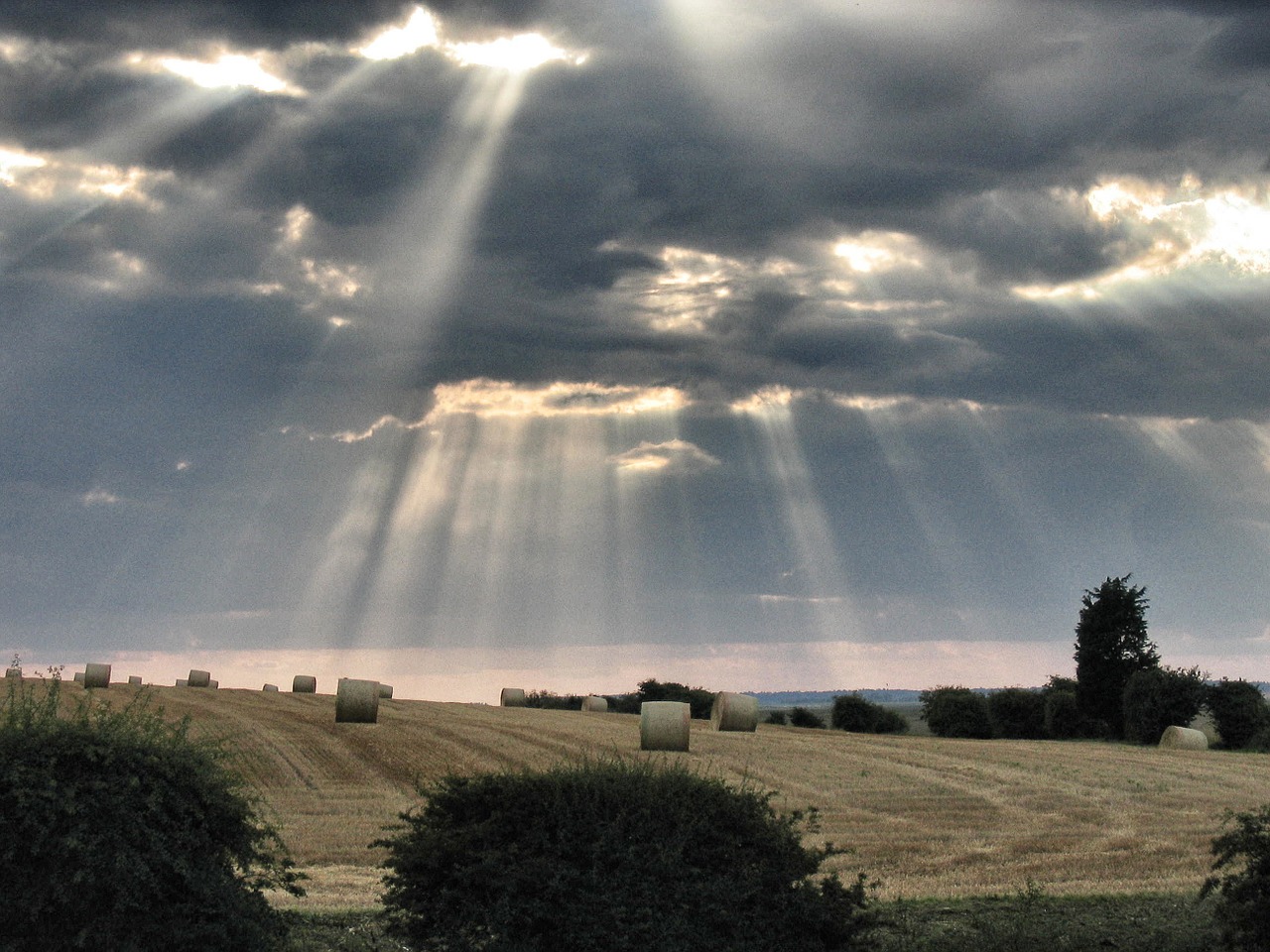 clouds light shaft free photo