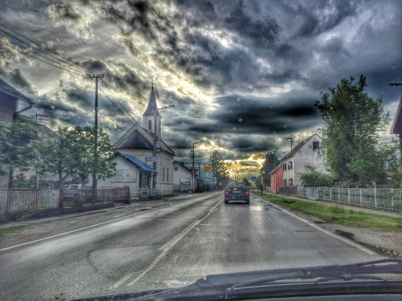 clouds rain road free photo