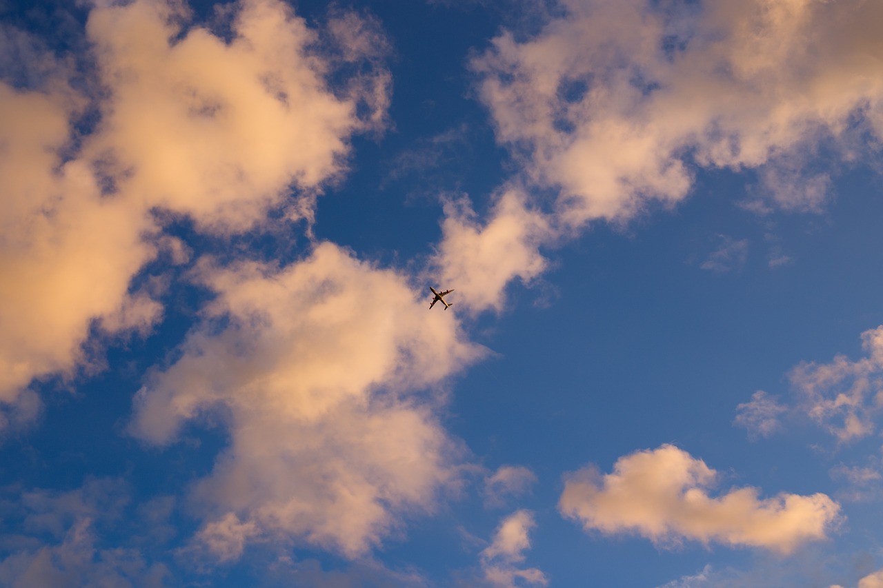 clouds airplane silhouette free photo