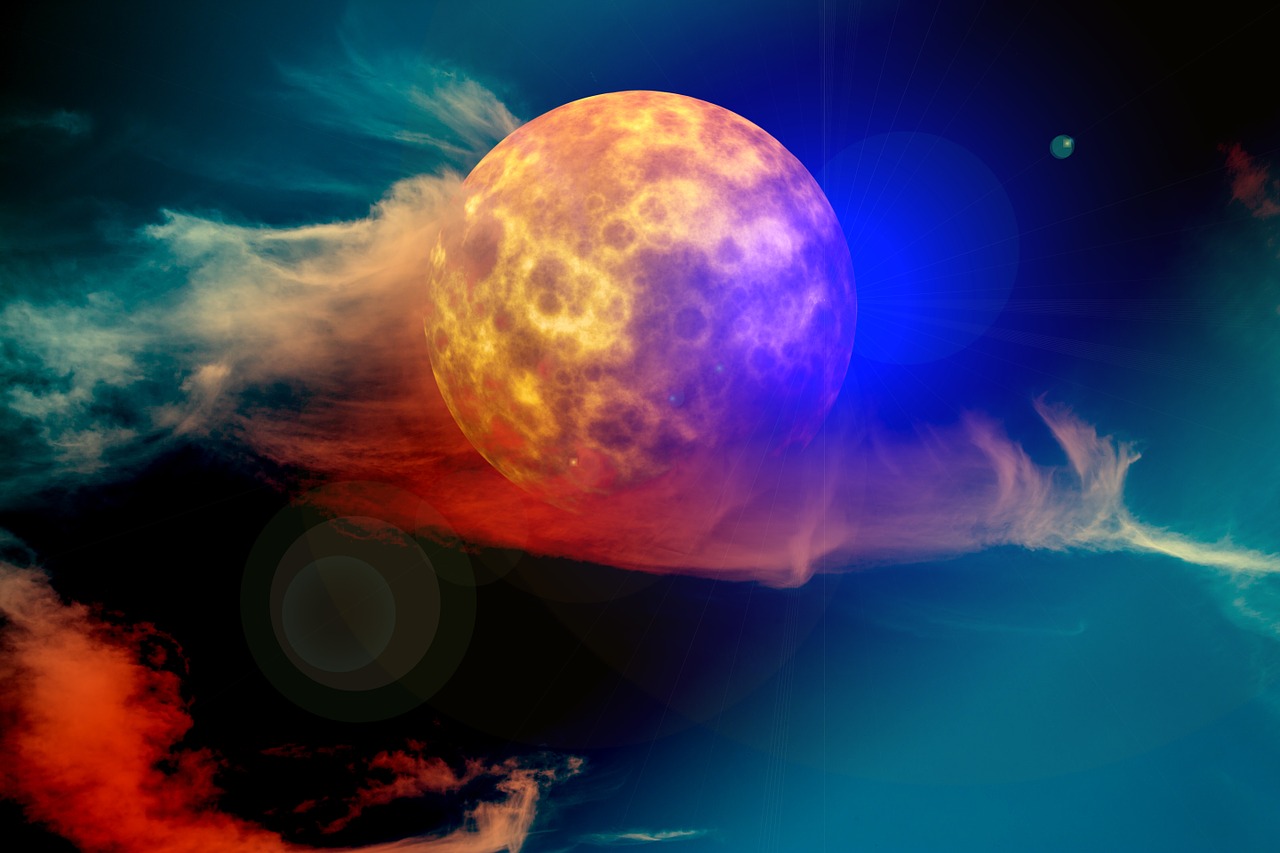 clouds wallpaper moon free photo