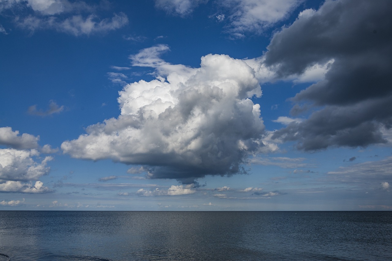 clouds sea water free photo