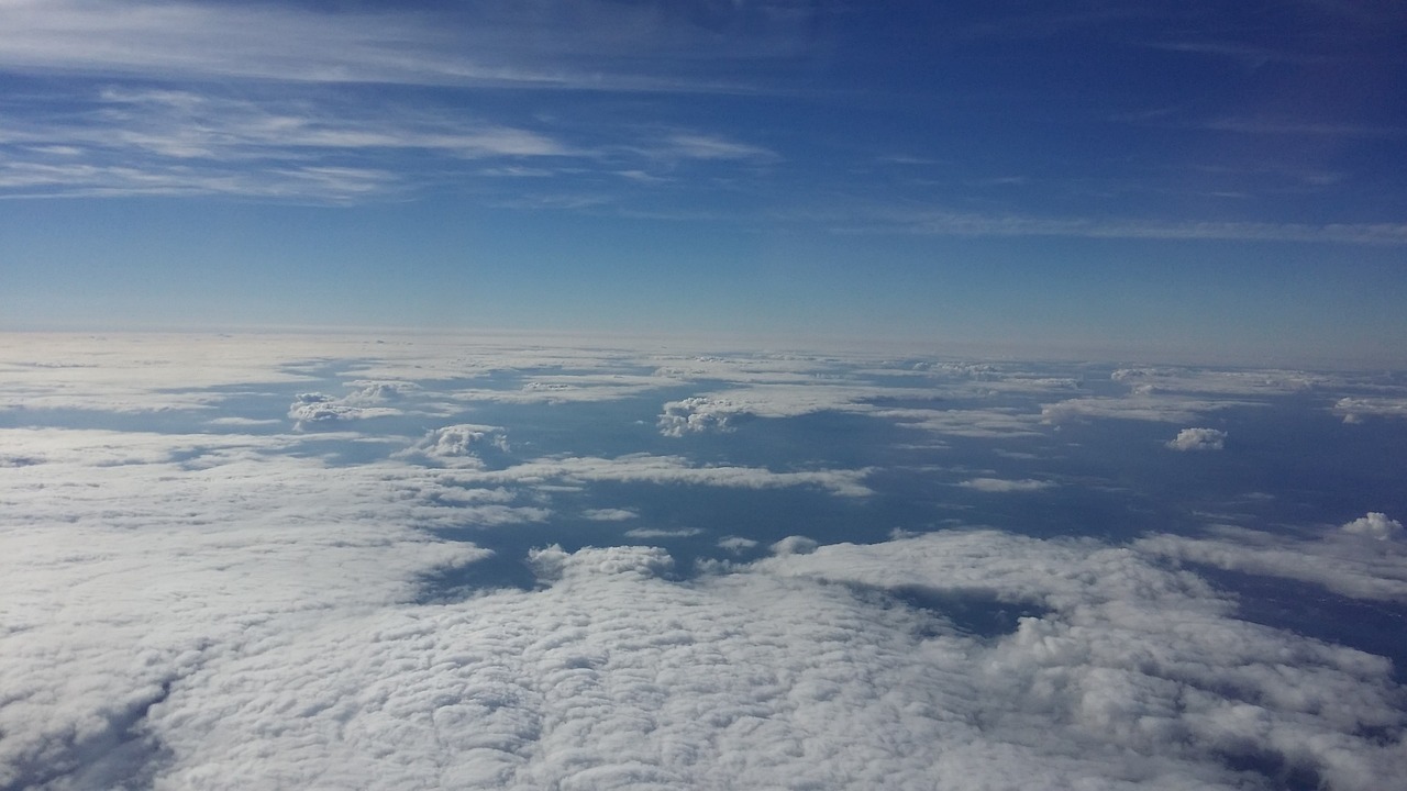 clouds sky plane free photo