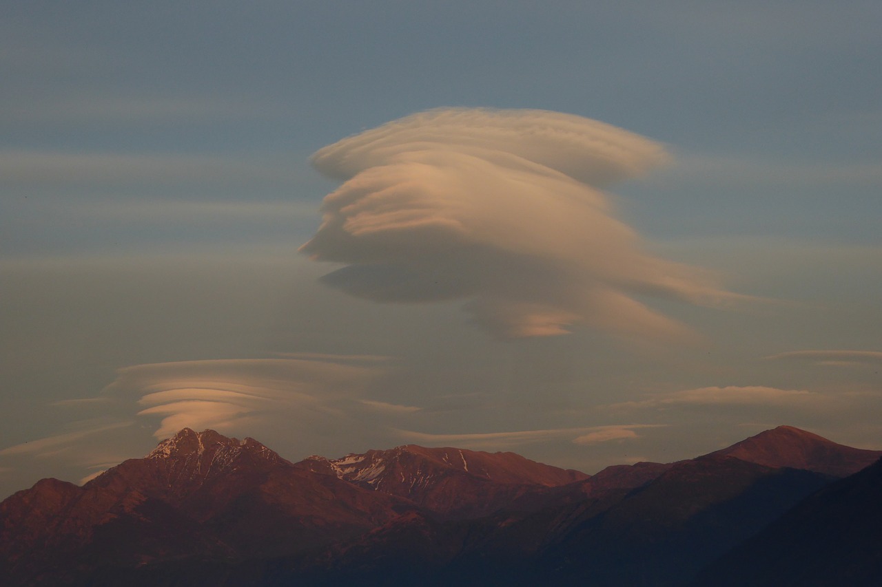 clouds lenticular clouds sunset free photo