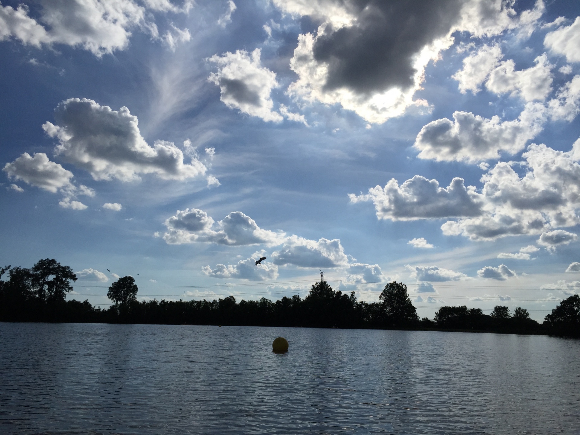 lake clouds sky free photo