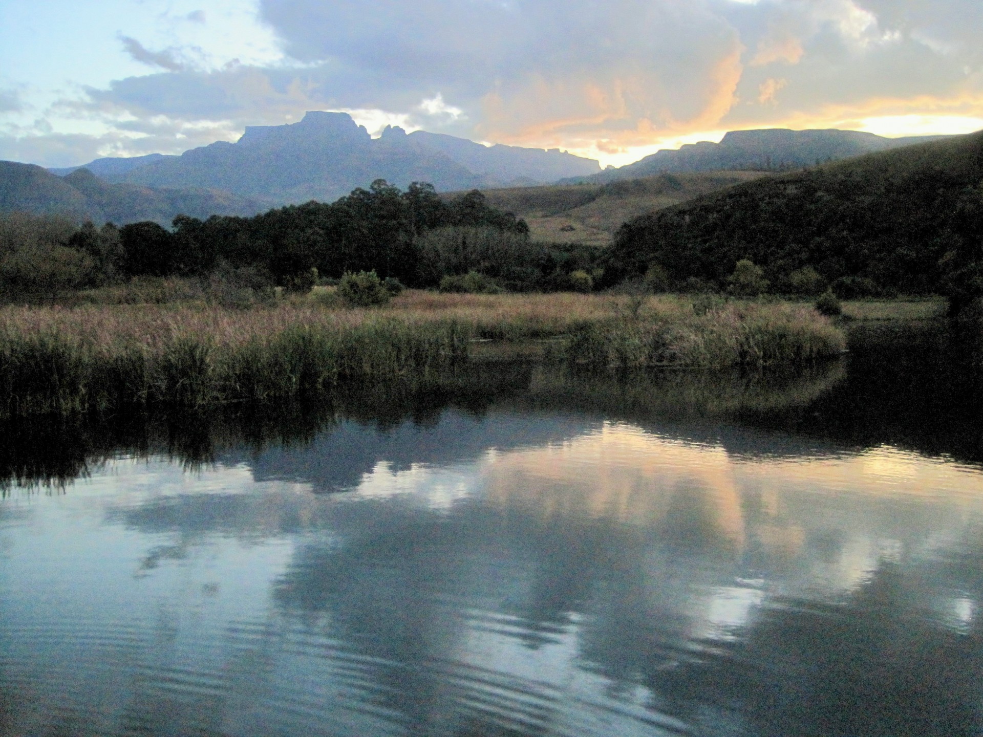 clouds pond reflection free photo