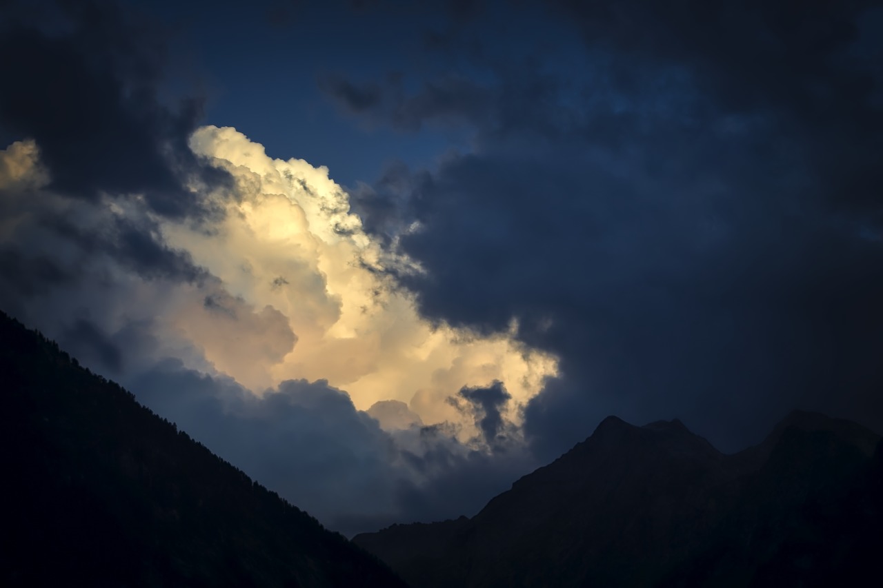 clouds stommung twilight mountains free photo