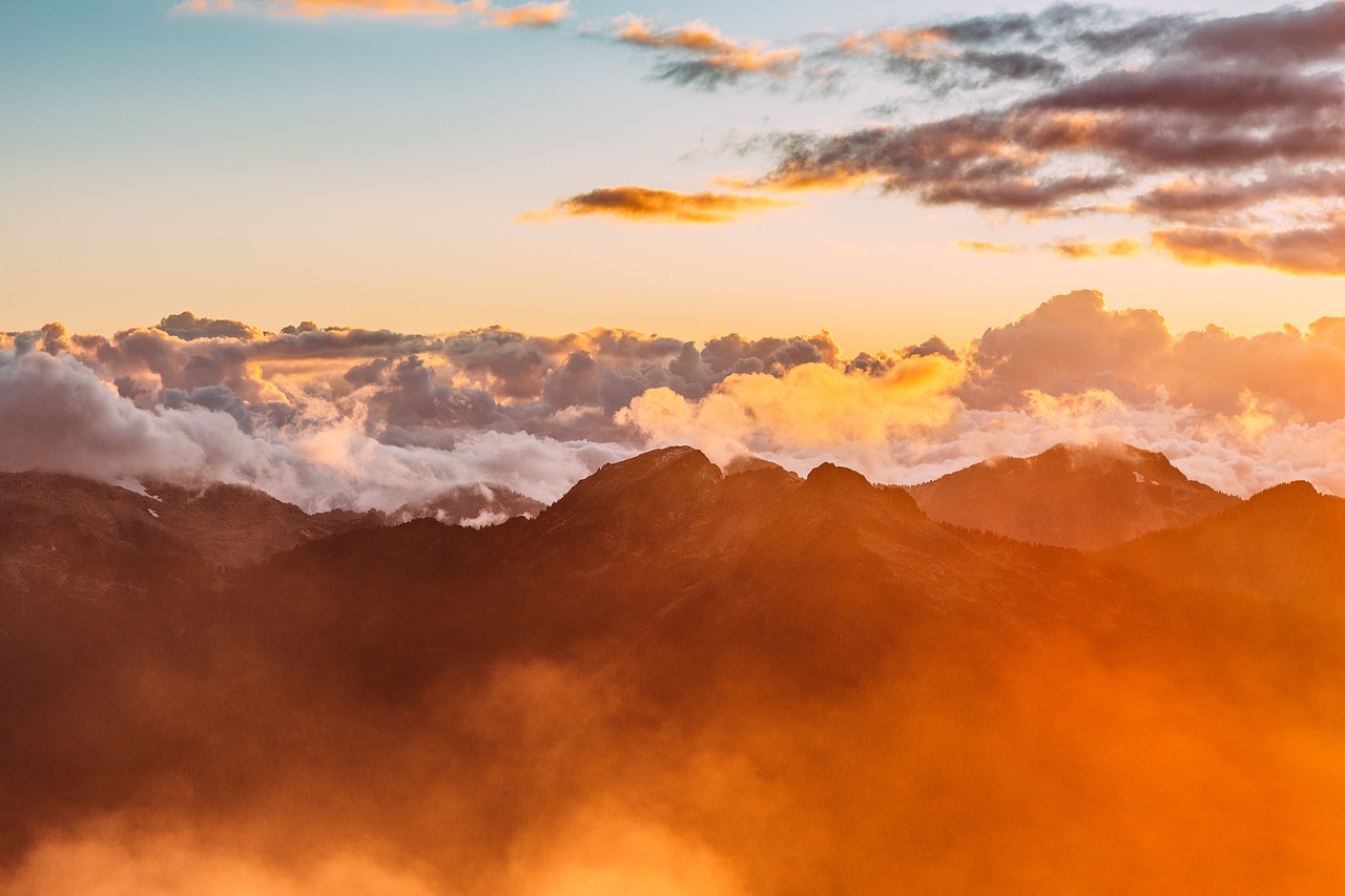 cloudscape mountains sky free photo