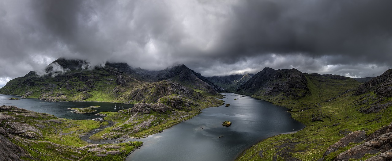 cloudy lake landscape free photo