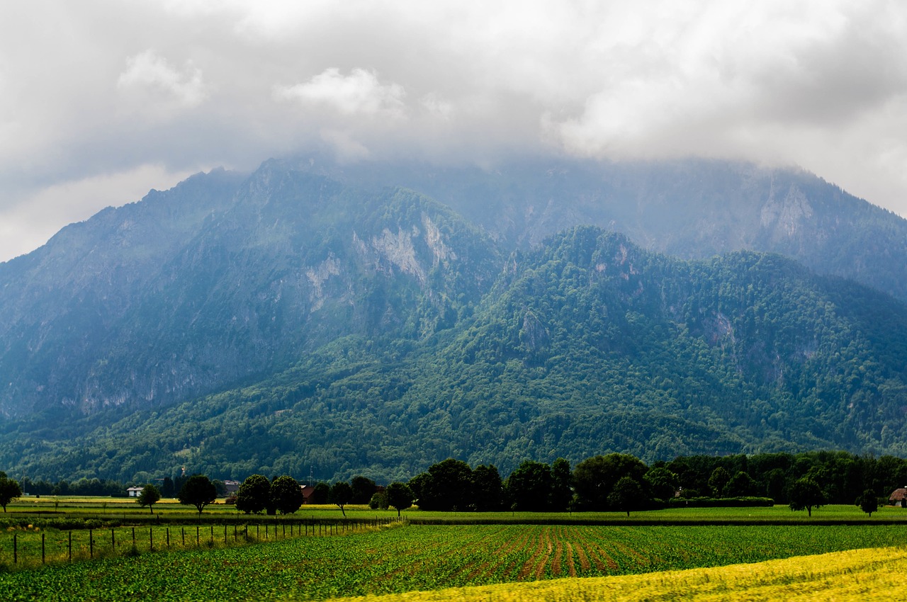 cloudy mountain valley free photo