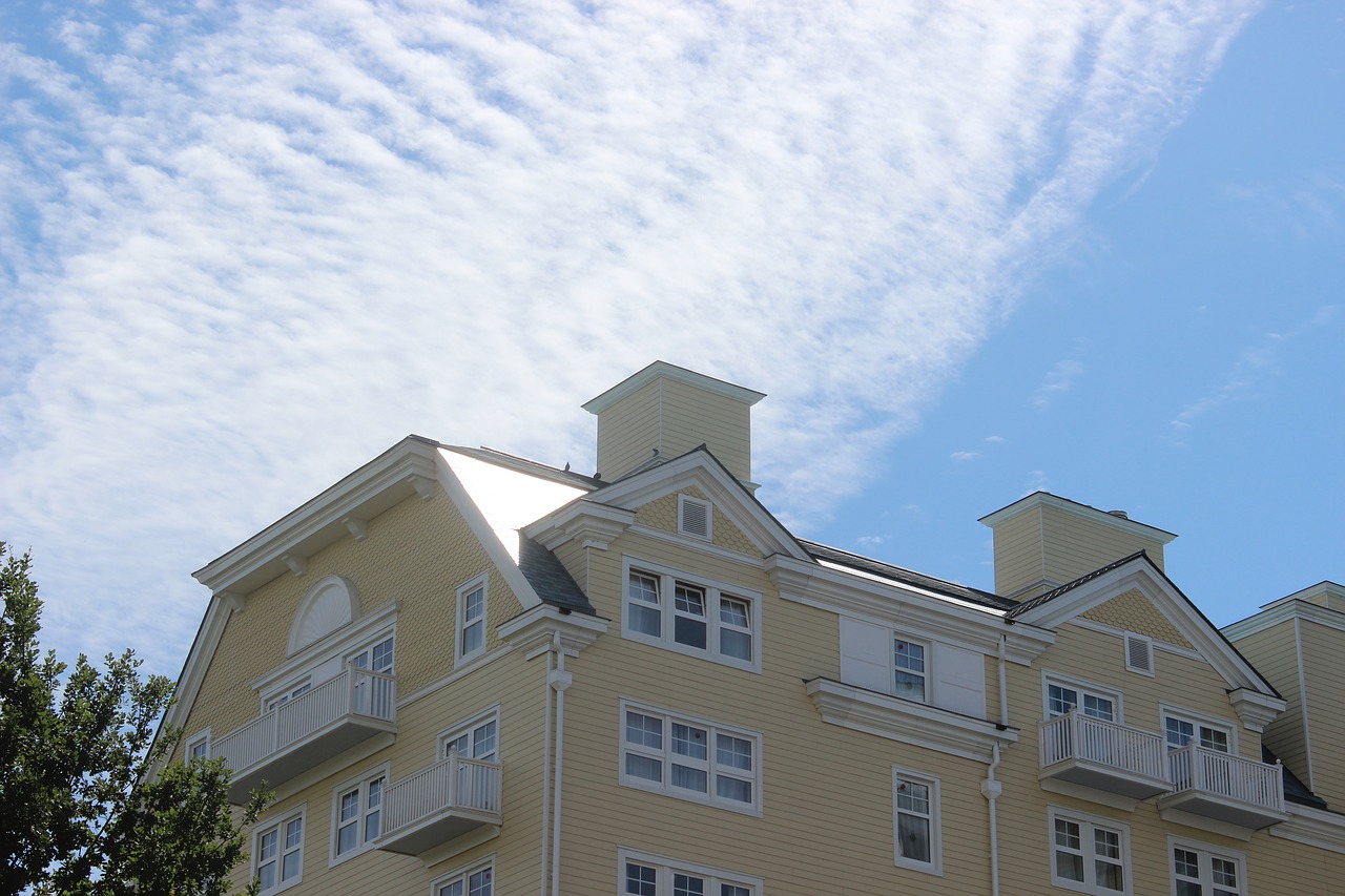 cloudy sky hotel balcony free photo