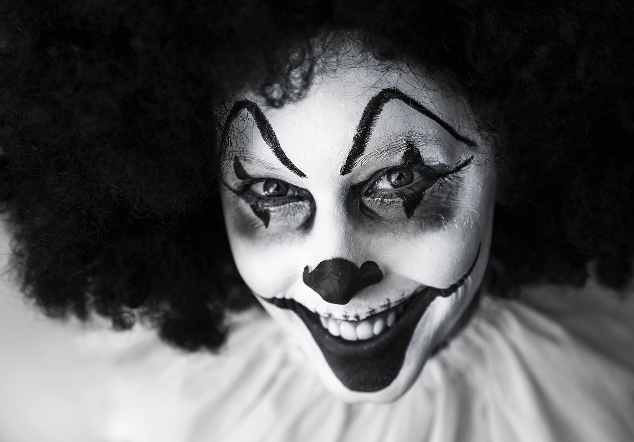 clown creepy grinning free photo