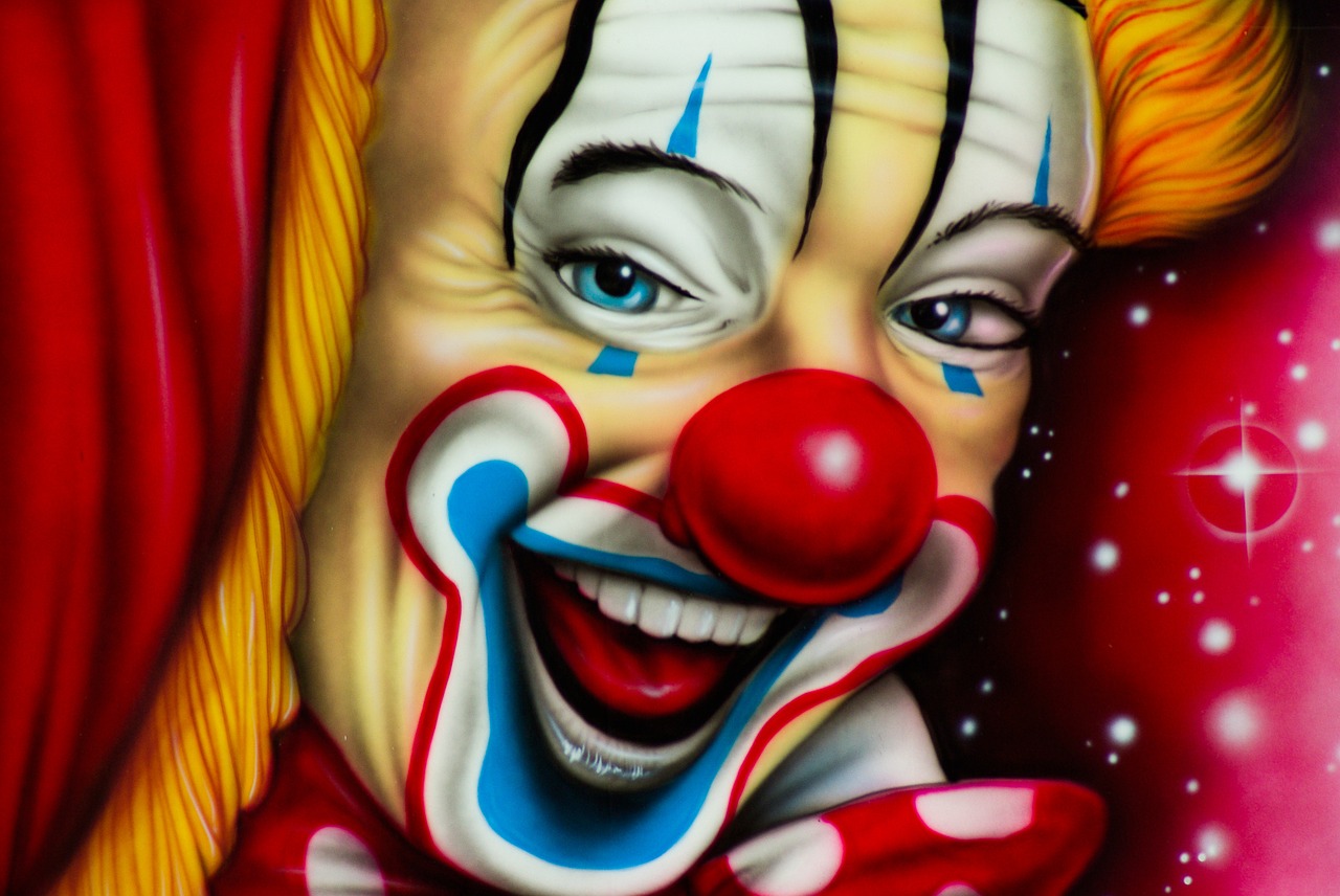 clown circus painting free photo