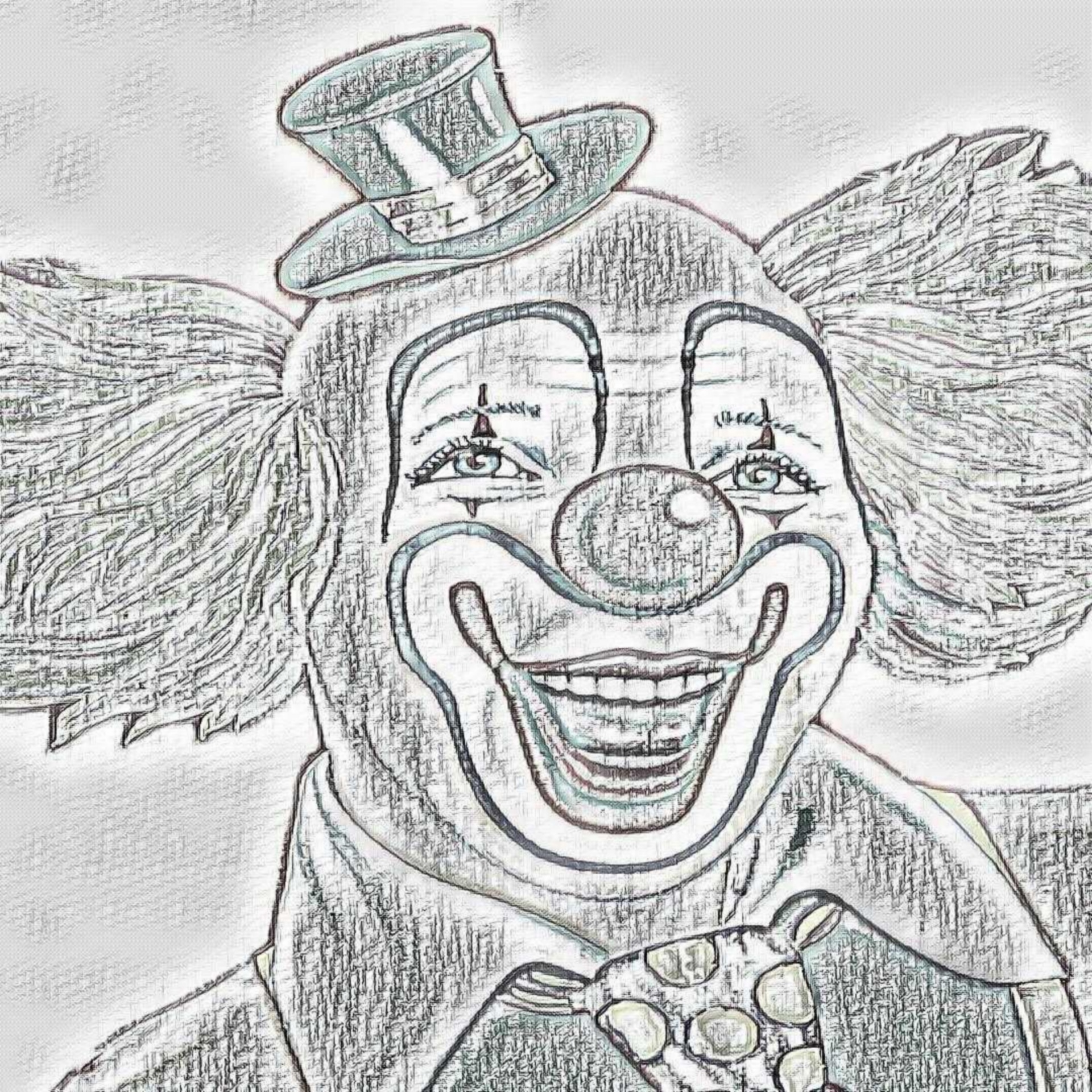 Clown,pencil,drawing,black,white free image from