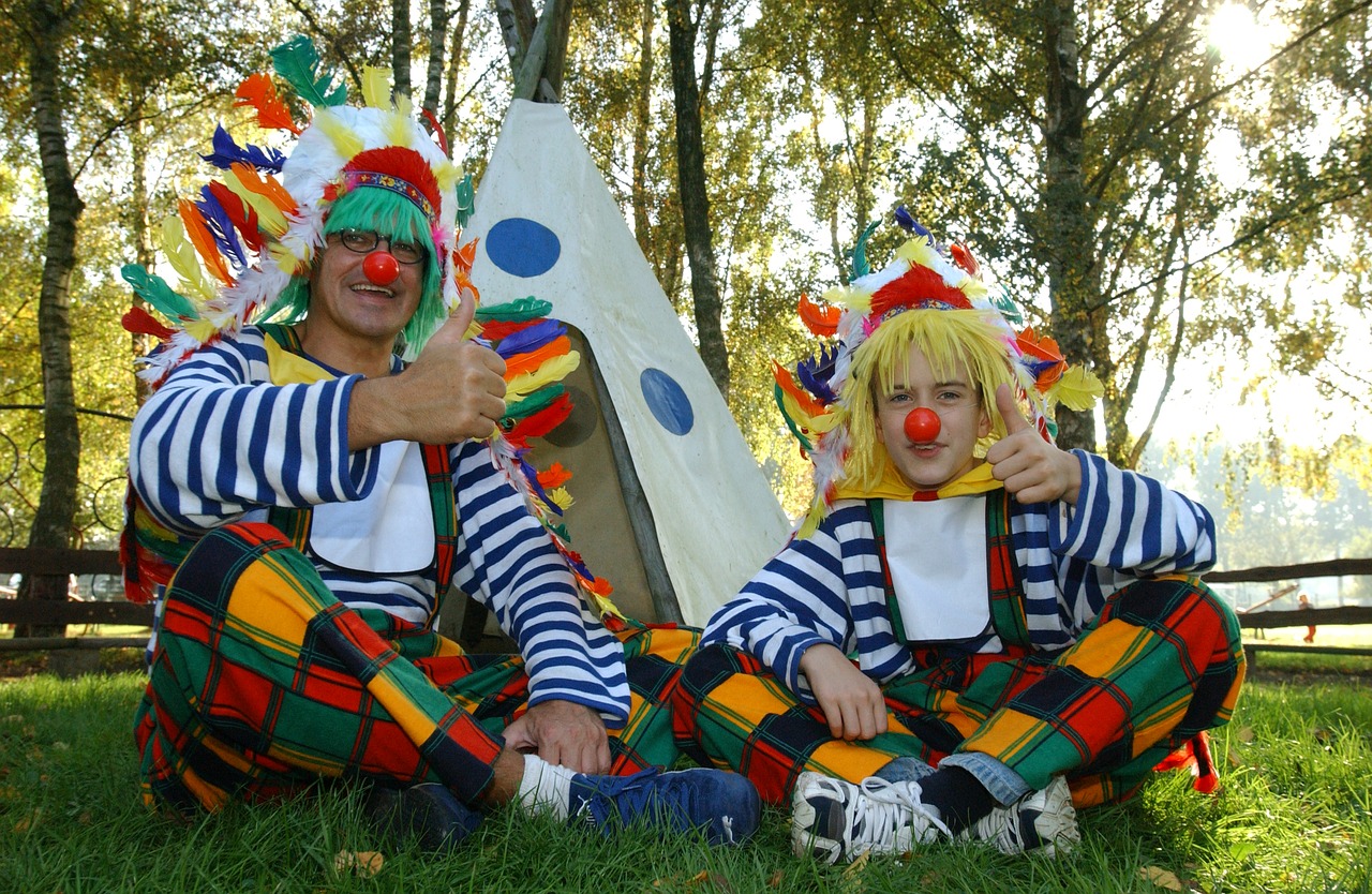 clowns indians indian tent free photo