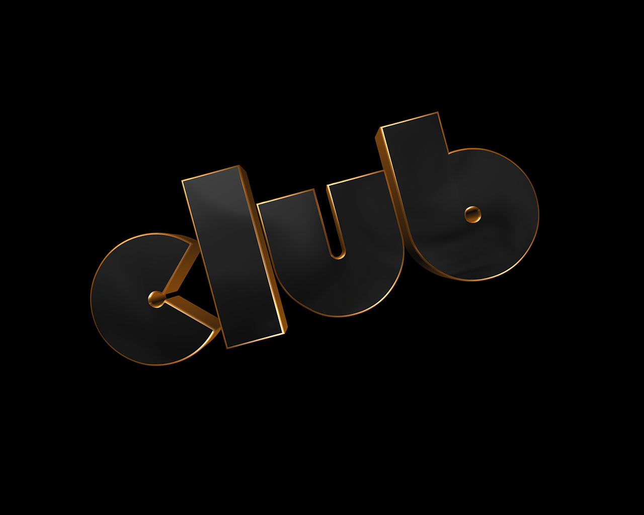 club 3d text black free photo