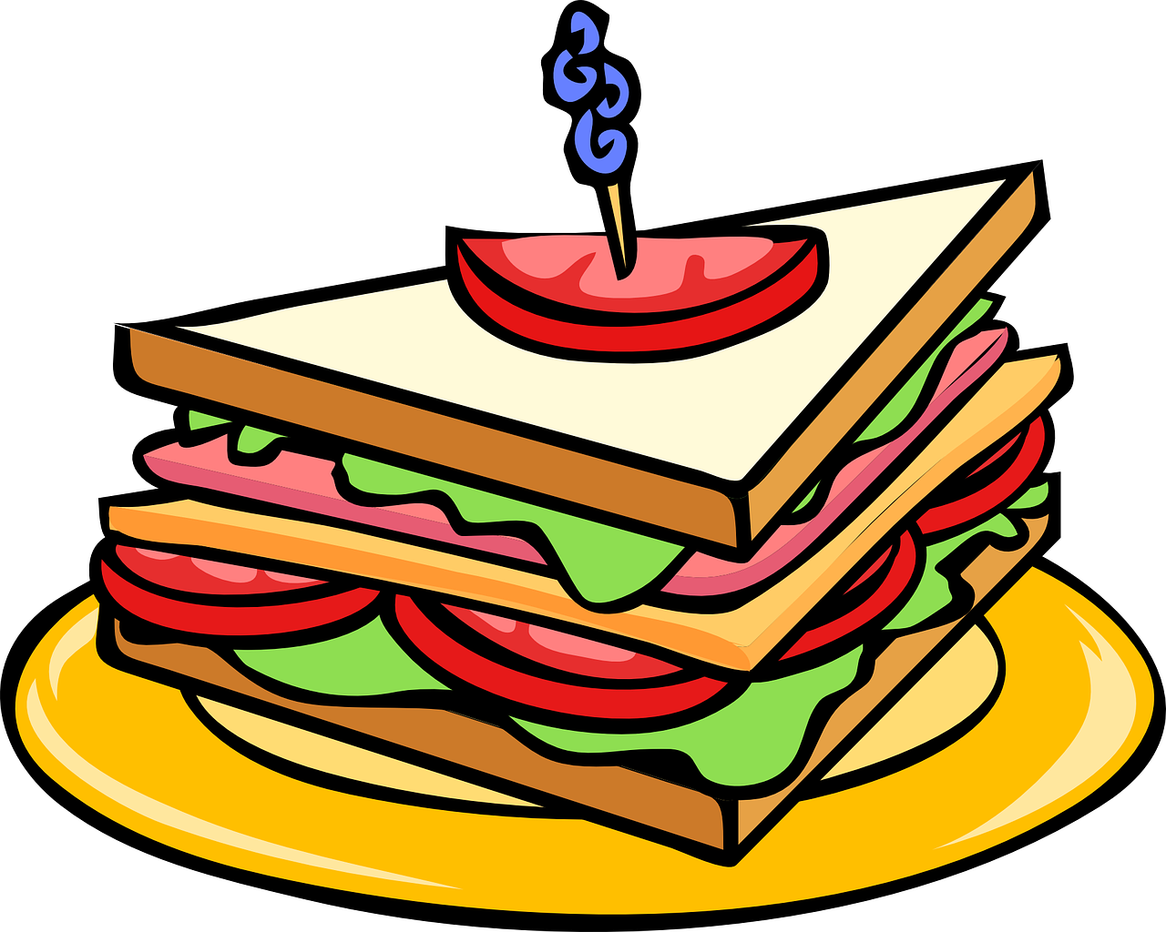club sandwich triangle food free photo