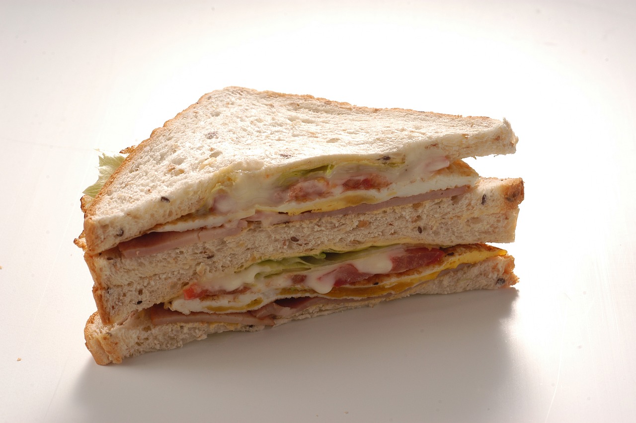 club sandwich  ham  breakfast free photo